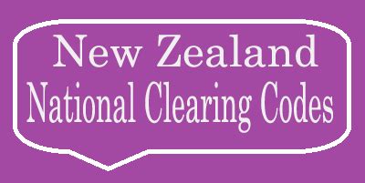 new zealand national clearing code.